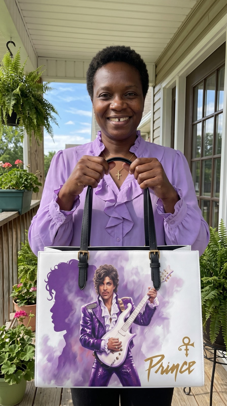 Prince white painterly hero handmade tote bag
