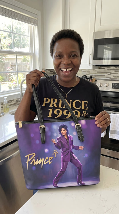 Prince black stage photo handmade tote bag